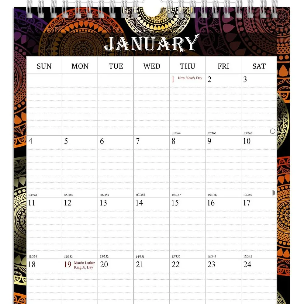 2026-2027 Wall Calendar Spiral-bound Twin-Wire Binding - 18 Months 11